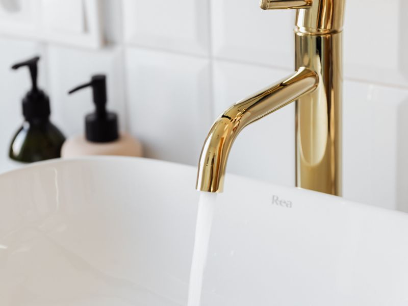 Brushed Gold Basin Tap